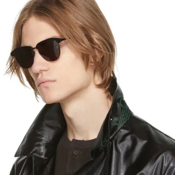 Bottega Veneta Mens Black Metal Aviator Sunglasses - Picture 2 of 7